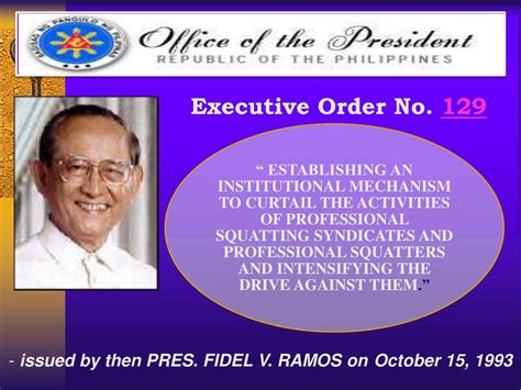 Executive Order No. 129, s. 1955 .